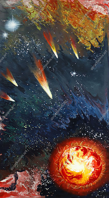 Картина 'Тяжіння вогняної планети'