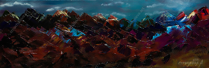 Картина 'Ночь в горах'