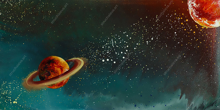Картина 'Шлях до Вогняної Планети'
