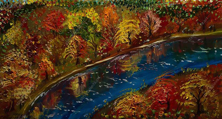 Картина 'Река осенью'