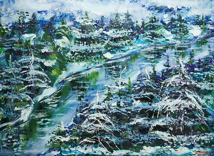Картина 'Зимовий ліс'