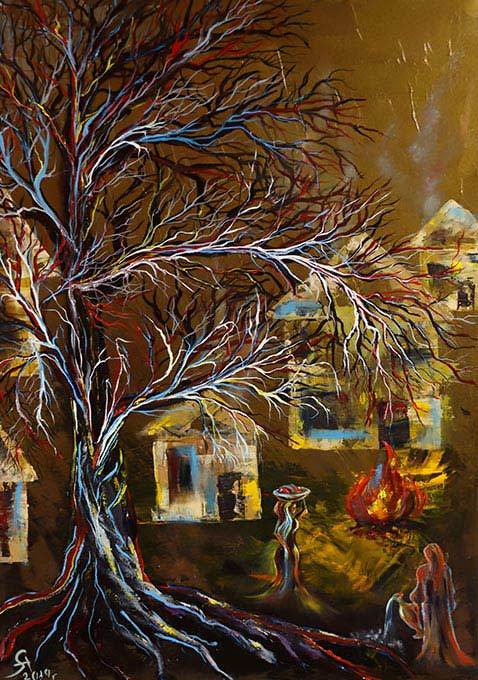 Artwork 'Village of Fire' Artwork 'Village of Fire'