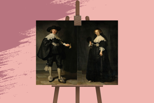 Painting Portraits of Maerten Soolmans and Oopjien Coppit, Rembrandt