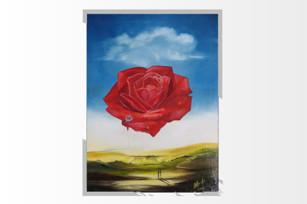 Painting Meditative Rose, Salvador Dali