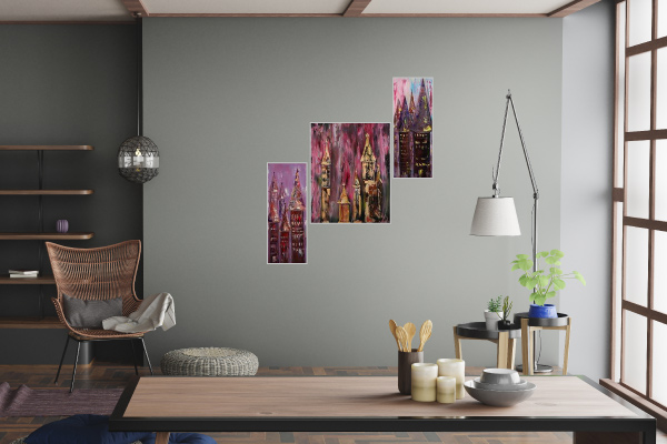 Modular paintings in the interior