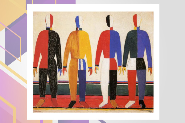 Athletes. Painting by Kazimir Malevich
